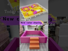 नारंगी सॉफ्ट प्ले के साथ बॉल पिट और स्लाइड गुलाबी लाल सॉफ्ट खेल का मैदान इनडोर