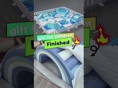 अनुकूलित सॉफ्ट प्ले उपकरण सेट सफेद और नीले फोम सॉफ्ट प्ले के साथ बॉल पिट