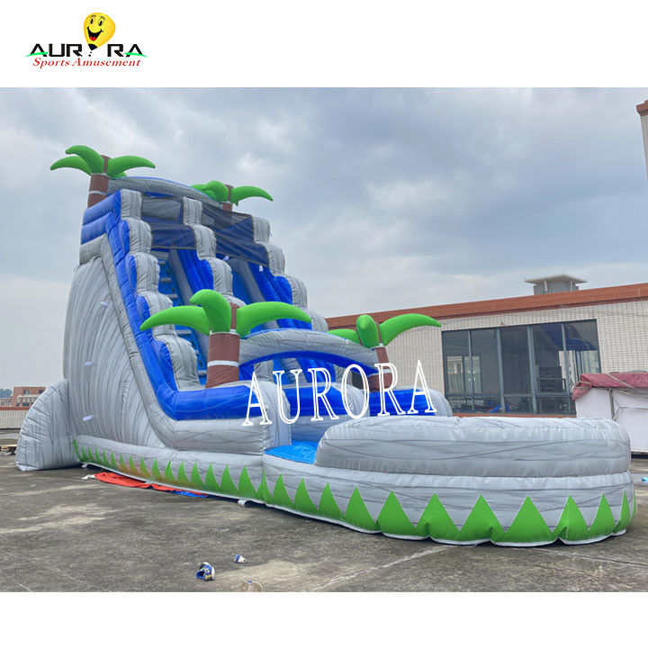नीले और ग्रे आउटडोर inflatable स्लाइड बच्चों के लिए उछाल घर के साथ संयोजन