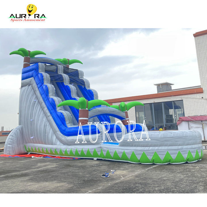 नीले और ग्रे आउटडोर inflatable स्लाइड बच्चों के लिए उछाल घर के साथ संयोजन