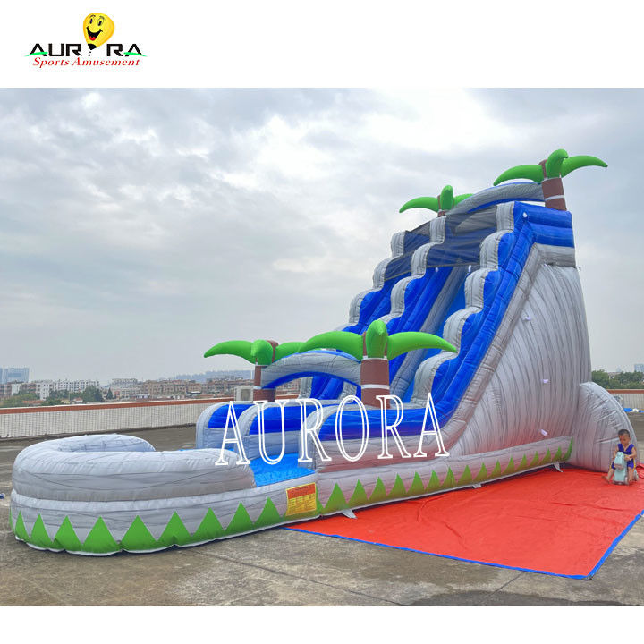 नीले और ग्रे आउटडोर inflatable स्लाइड बच्चों के लिए उछाल घर के साथ संयोजन