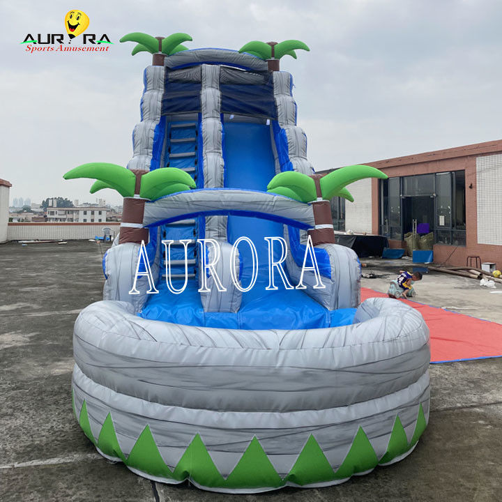 नीले और ग्रे आउटडोर inflatable स्लाइड बच्चों के लिए उछाल घर के साथ संयोजन