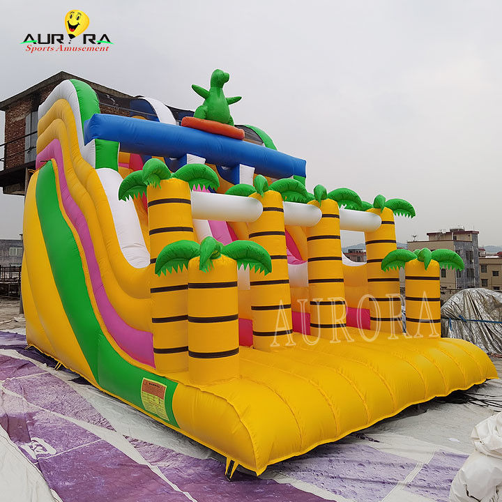 पीला सभी उम्र के वाणिज्यिक inflatable स्लाइड स्कूल की घटनाओं के लिए अनुकूलित मज़ा और सुरक्षित