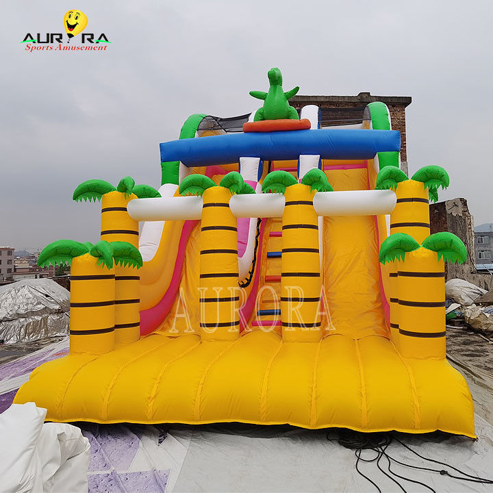 पीला सभी उम्र के वाणिज्यिक inflatable स्लाइड स्कूल की घटनाओं के लिए अनुकूलित मज़ा और सुरक्षित