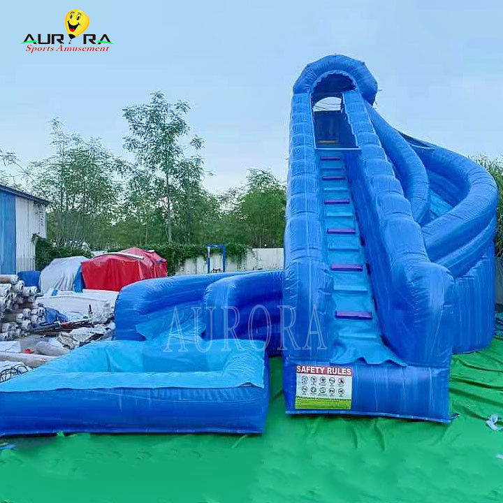 इनडोर खेल का मैदान inflatable पानी स्लाइड नीला सभी उम्र के लिए अनुकूलित आकार