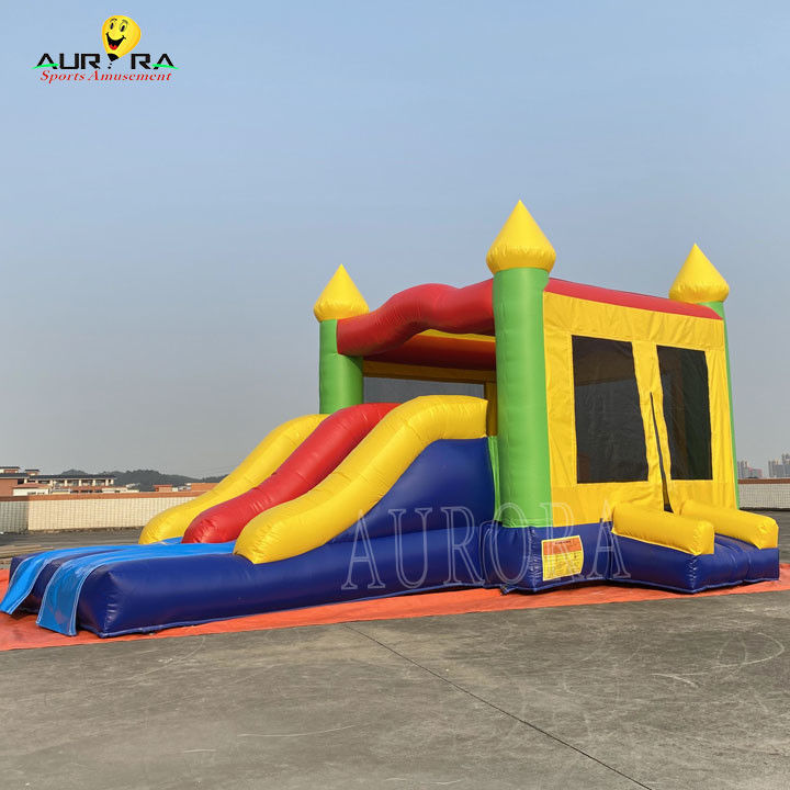 स्लाइड के साथ रंगीन जंपिंग कैसल कॉम्बो किड्स Inflatable Bounce House