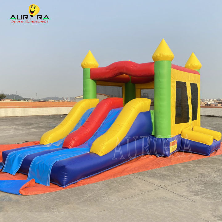स्लाइड के साथ रंगीन जंपिंग कैसल कॉम्बो किड्स Inflatable Bounce House