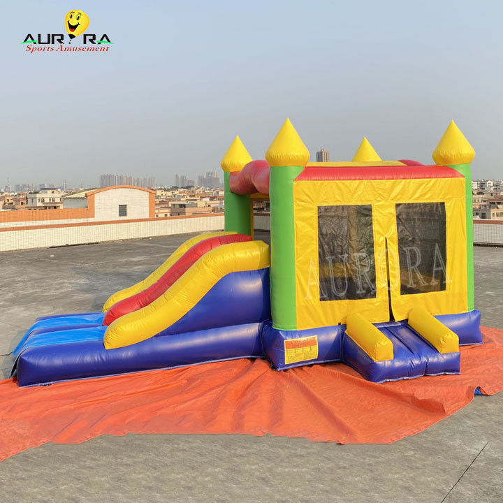 स्लाइड के साथ रंगीन जंपिंग कैसल कॉम्बो किड्स Inflatable Bounce House
