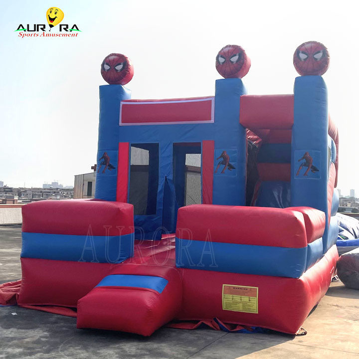 स्पाइडर मैन थीम रंगीन inflatable बाउंसी कैसल बाउंसर कॉम्बो अनुकूलित