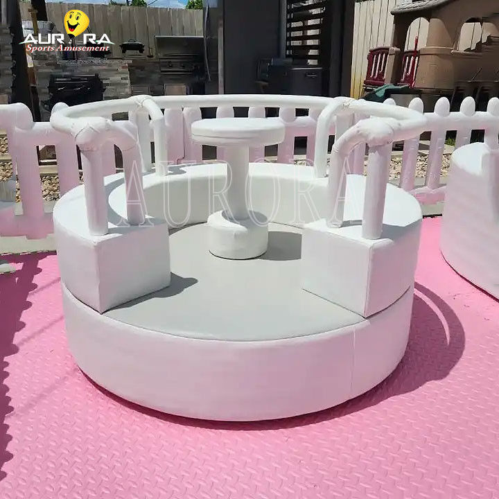 सफेद गुलाबी सॉफ्ट प्ले पैकेज सेट खेल का मैदान बेबी इनडोर आउटडोर सॉफ्ट प्ले उपकरण
