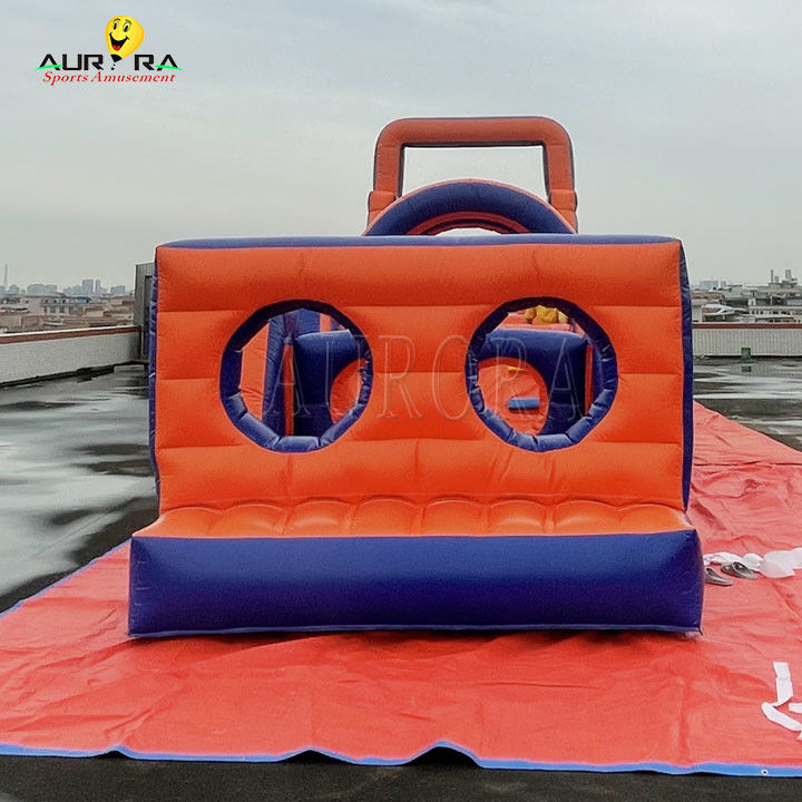 पीवीसी आउटडोर inflatable बाधा पाठ्यक्रम उछाल घर गैर विषैले लाल नीला रंग