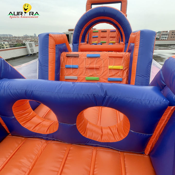 पीवीसी आउटडोर inflatable बाधा पाठ्यक्रम उछाल घर गैर विषैले लाल नीला रंग