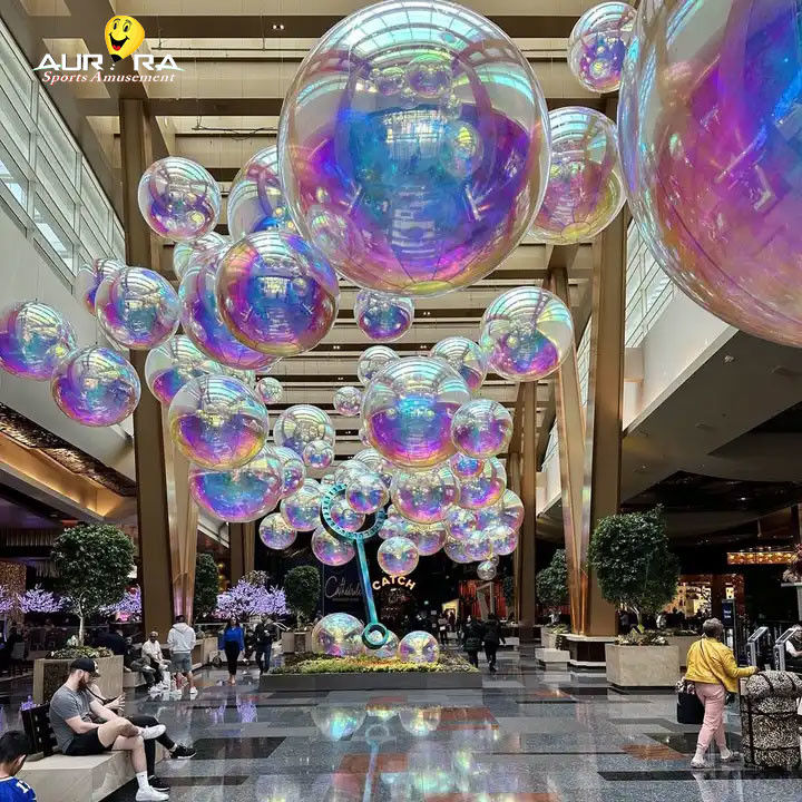 पीवीसी रंग सजावटी inflatable दर्पण गोले अनुकूलित बड़े दर्पण गेंद