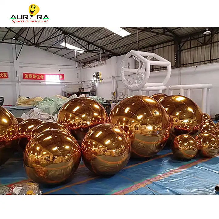 अनुकूलित विशाल inflatable दर्पण गेंद पीवीसी सजावट पार्टी के लिए लाल नीला पीला
