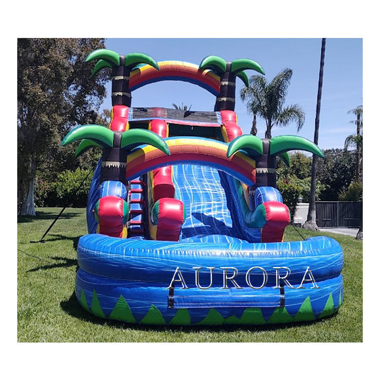 बूंसी विशाल inflatable पानी स्लाइड वयस्क के लिए गीला सूखी पूल पानी स्लाइड 18ft