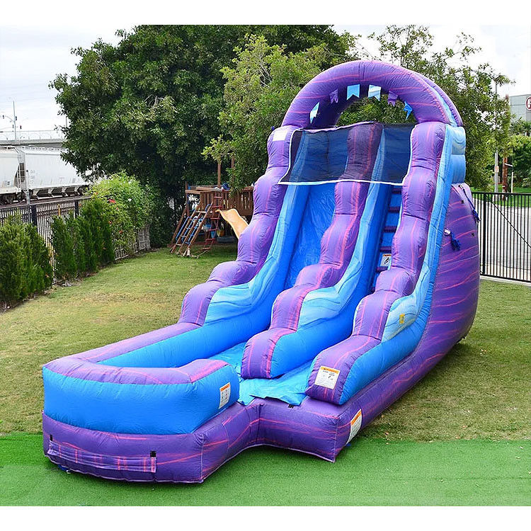 बच्चों के लिए किराये का आयोजन पूल के लिए inflatable पानी स्लाइड नीली लहर पानी स्लाइड पूल के साथ