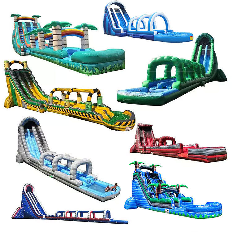 वाणिज्यिक inflatable पानी स्लाइड लाल पीवीसी पानी स्लाइड के साथ हवा ब्लोअर बच्चों के लिए वयस्कों के लिए
