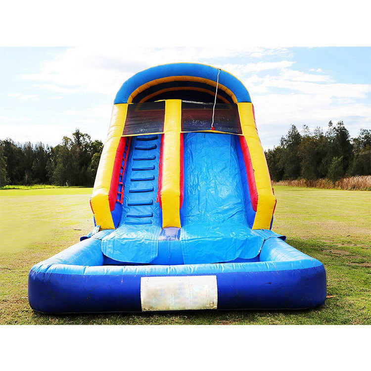 उछाल बाधा पूल के लिए inflatable पानी स्लाइड डबल लेन रंगीन वयस्क खेल