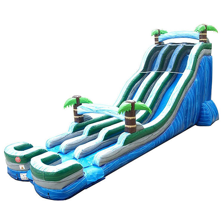 पार्टी व्यवसाय के लिए स्विमिंग पूल के साथ डबल लेन inflatable स्लाइड पानी या सूखी स्लाइड