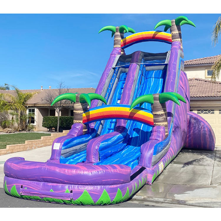 आउटडोर पार्टी के लिए विशाल inflatable पानी स्लाइड उछाल घर नीली पानी स्लाइड