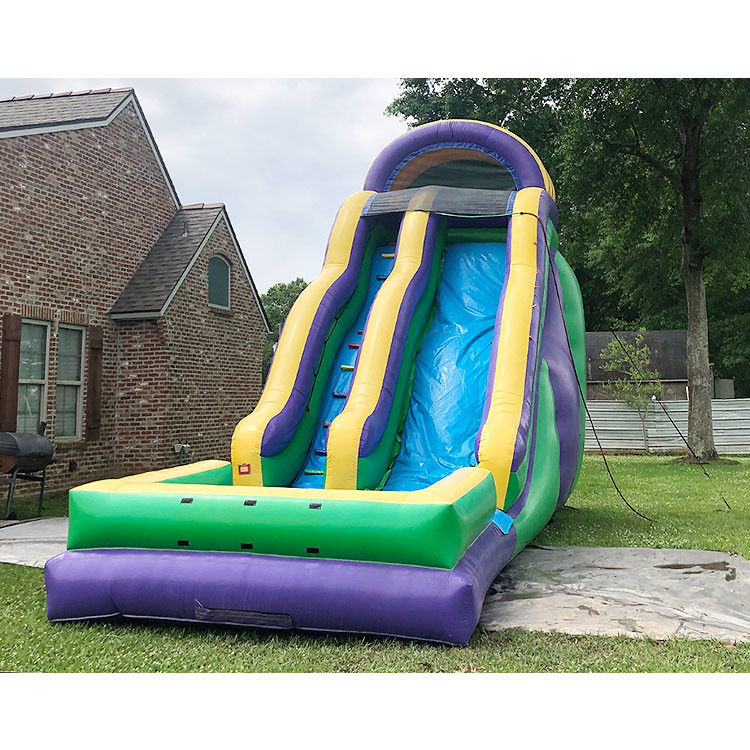 बच्चे के लिए पूल के साथ inflatable पानी स्लाइड पीवीसी नीले पिछवाड़े लेन पानी स्लाइड 22ft